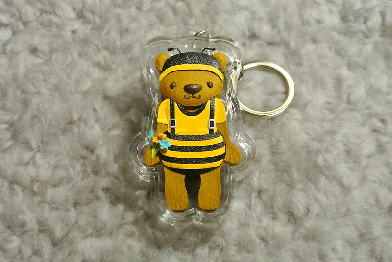 Dumpy Bear 纸雕小熊吊饰NO.11 - 钥匙链/钥匙包 - 纸 咖啡色