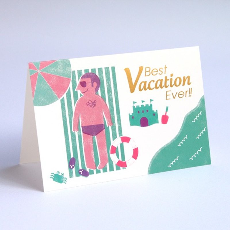 【生日/情人/圣诞/祝福卡片】万用卡 / Best Vacation Ever - 卡片/明信片 - 纸 多色