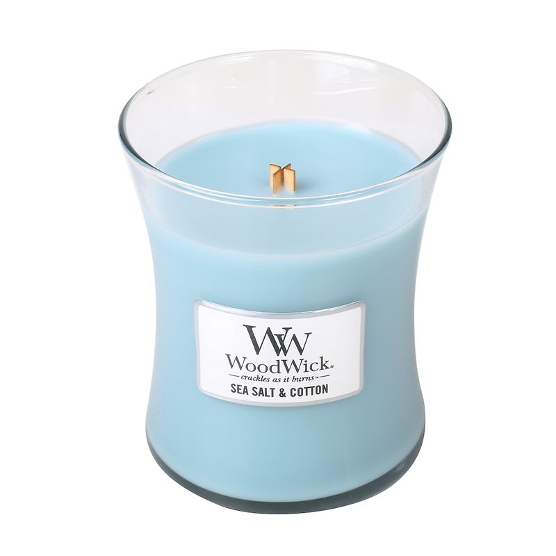 【VIVAWANG】WW 10 oz. 经典香氛蜡烛-海盐棉花 。充满度假气息，安抚棉柔香与淡淡木质香 - 蜡烛/烛台 - 蜡 蓝色