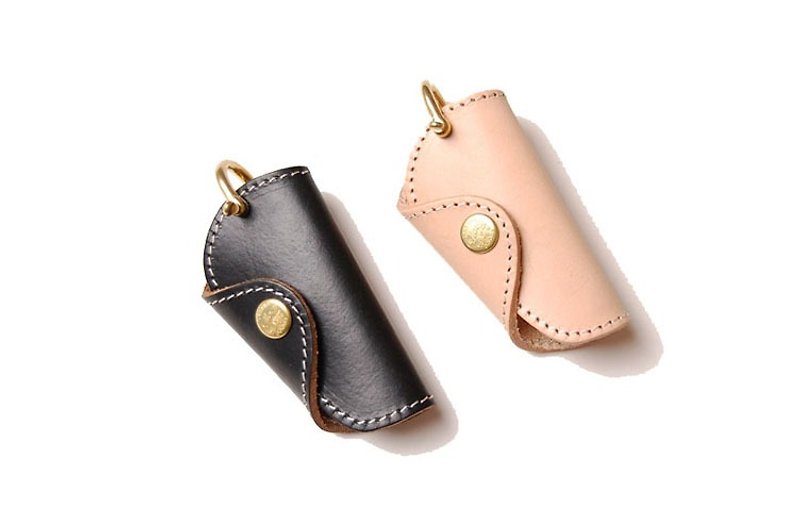 Leather Key Bag - 三折式钥匙包 / 厚实皮革防撞防刮 - 钥匙链/钥匙包 - 真皮 黑色