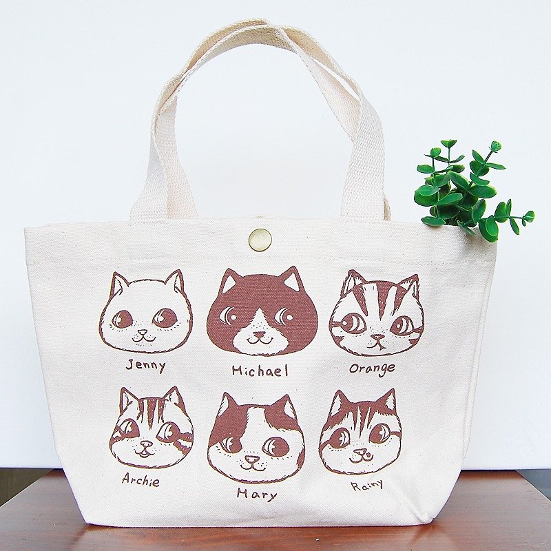 fish cat / 帆布提袋 - 手提包/手提袋 - 其他材质 白色