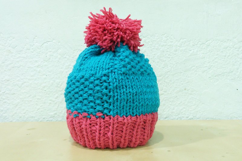纯手织毛毛暖暖彩色毛线帽 - 帽子 - 其他材质 多色