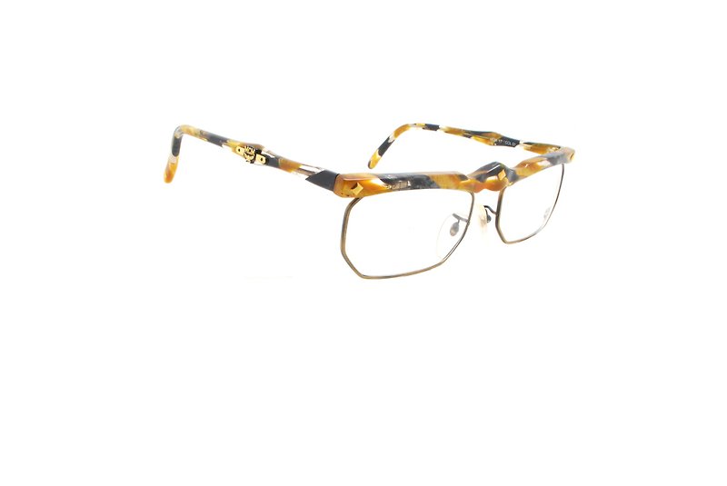 可加购平光/度数镜片 MCM München 17 80年代德国制古董眼镜 - 眼镜/眼镜框 - 其他金属 黄色