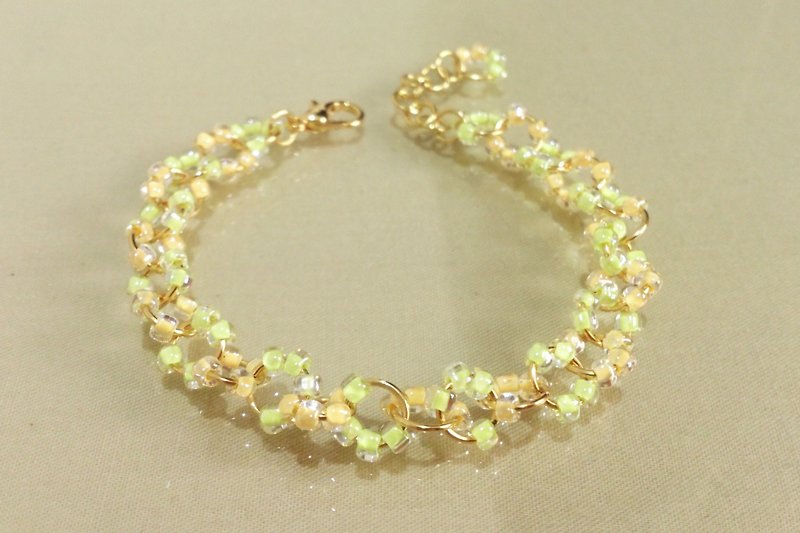 珍珠粉圆系列 透明粉圆珠手链 甜柠檬之恋 - 手链/手环 - 其他材质 黄色