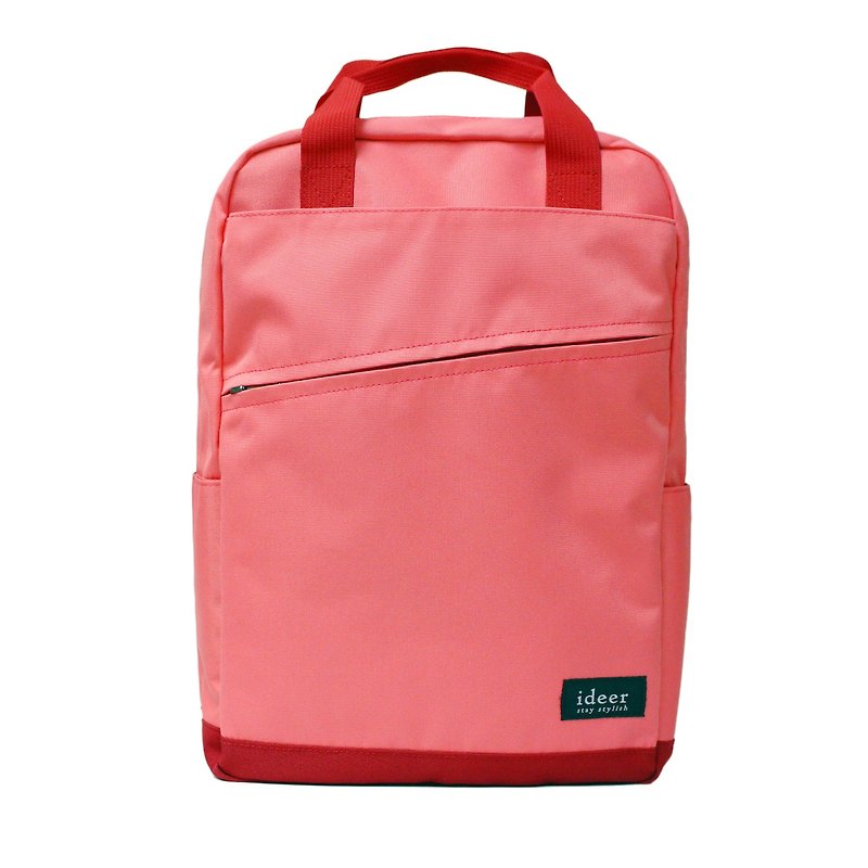 HAYDEN PEACH 粉红色超轻背包防泼水尼龙笔记型电脑肩背手提两用后背包 - 后背包/双肩包 - 其他材质 粉红色