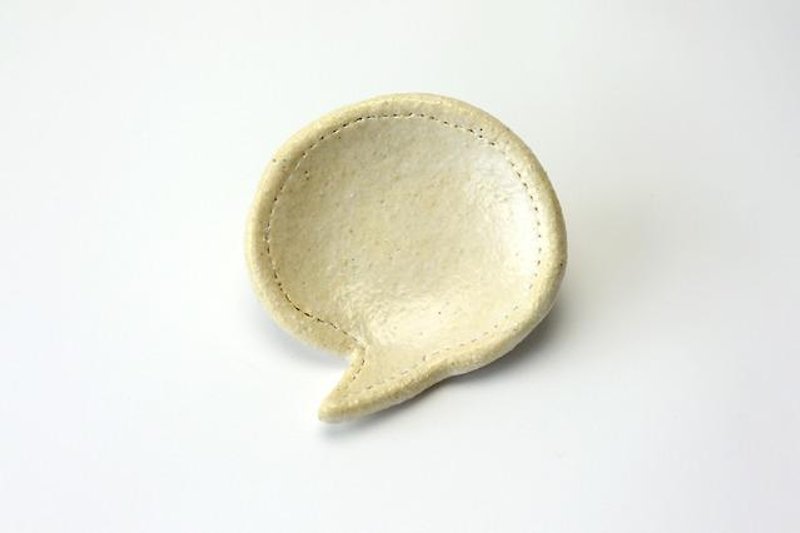 吹き出しの豆丸皿（マット白）【小皿】 - 浅碟/小碟子 - 其他材质 白色