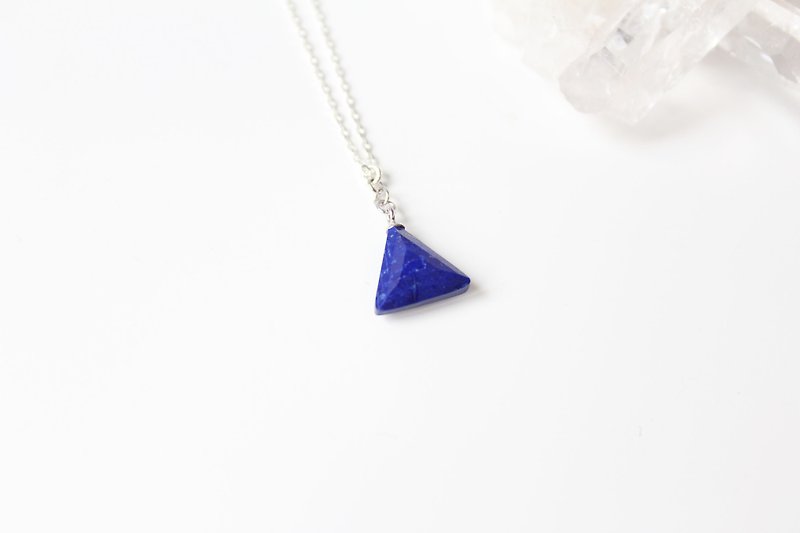 9月诞生石-Lapis Lazul青金石三角纯银项链ラピスラズリ - 项链 - 宝石 蓝色