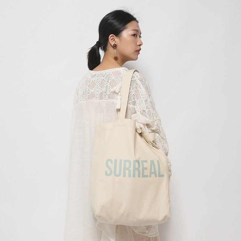 超现实 Surreal 原创帆布托特包 - 4种尺寸 - 侧背包/斜挎包 - 棉．麻 蓝色