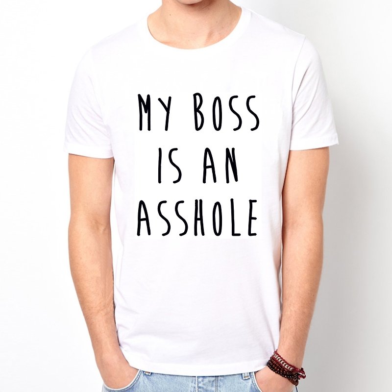 MY BOSS IS AN ASSHOLE短袖T恤-2色 我的老板是混x 文字 设计 趣味 - 男装上衣/T 恤 - 其他材质 多色