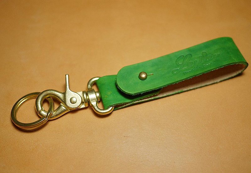皮革钥匙圈 碧潭绿 - 钥匙链/钥匙包 - 真皮 绿色
