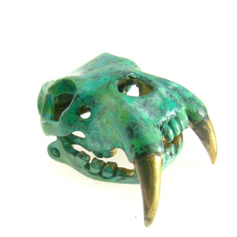 Saber tooth ring in brass with patina color color ,Rocker jewelry ,Skull jewelry,Biker jewelry - 戒指 - 其他金属 
