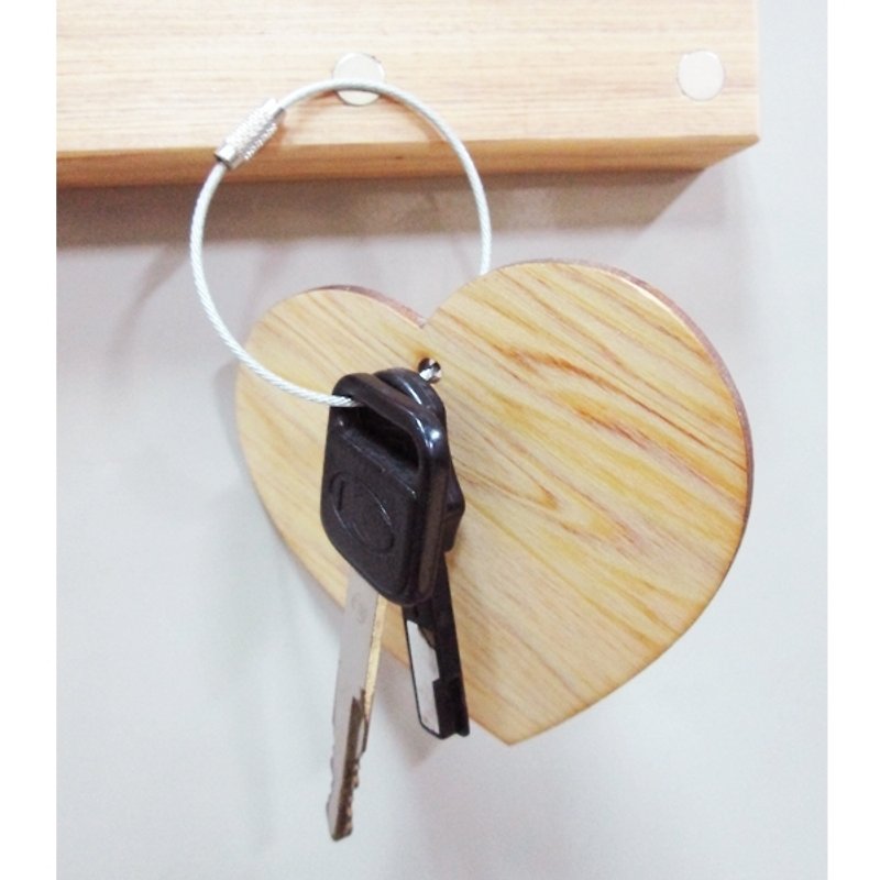 原木心钢索钥匙圈 - 钥匙链/钥匙包 - 木头 