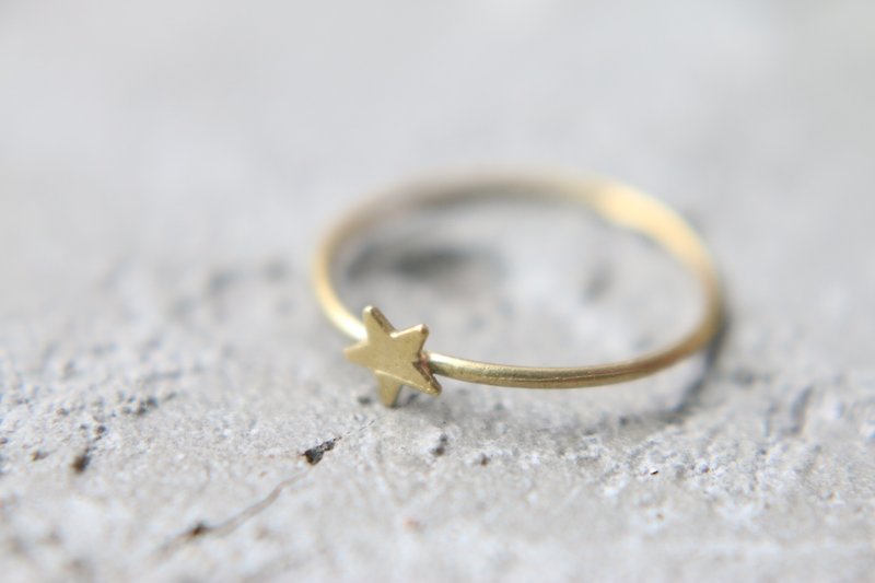 黄铜 戒指 (0386) 小星星 - 戒指 - 其他金属 金色