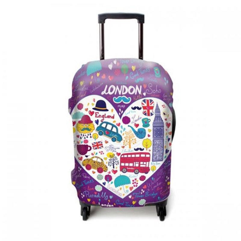 弹力箱套│伦敦之心【L 号】 - 行李箱/行李箱保护套 - 其他材质 紫色