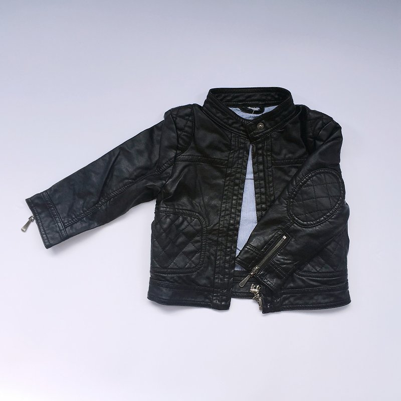 日安朵朵 / 美国原装 FMC Vegan Leather男童帅气皮夹克外套 - 其他 - 真皮 黑色