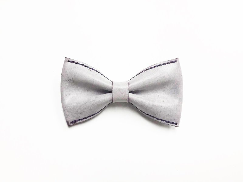 擦蜡紫皮革煲呔 Bowtie - 领带/领带夹 - 真皮 
