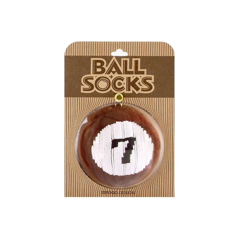 POOL BALL SOCKS 撞球袜7号球 - 袜子 - 棉．麻 咖啡色