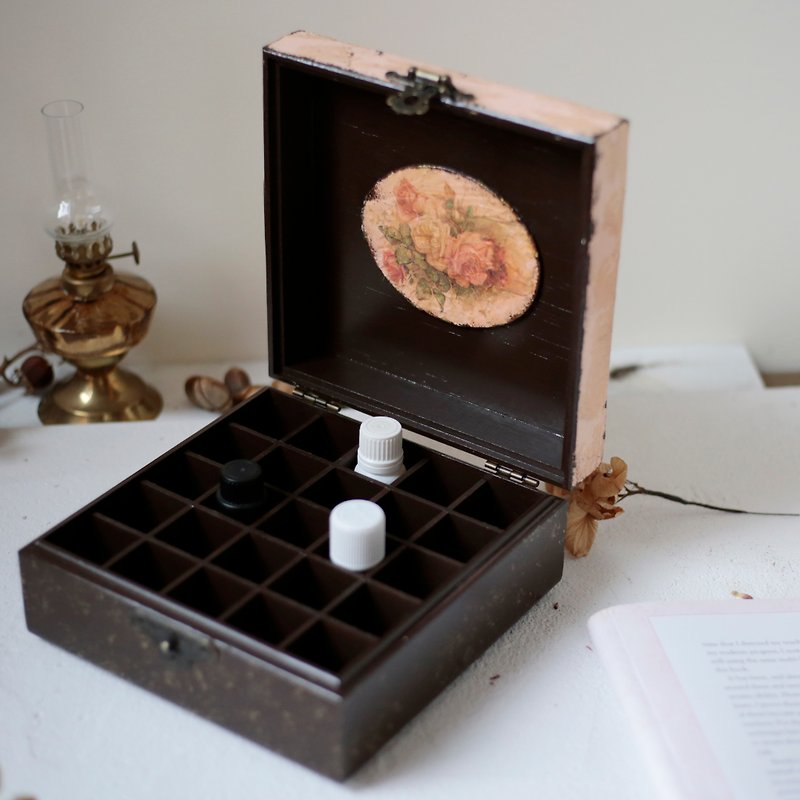 古典玫瑰 25格精油木盒 沾水笔墨水盒 15ML - 摆饰 - 木头 