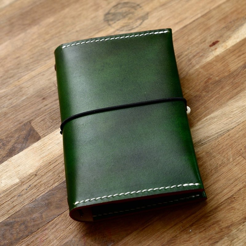 罐手制 纯手工 绿色意大利植鞣革 TN旅行笔记本款 护照夹证件包 - 证件套/卡套 - 真皮 绿色