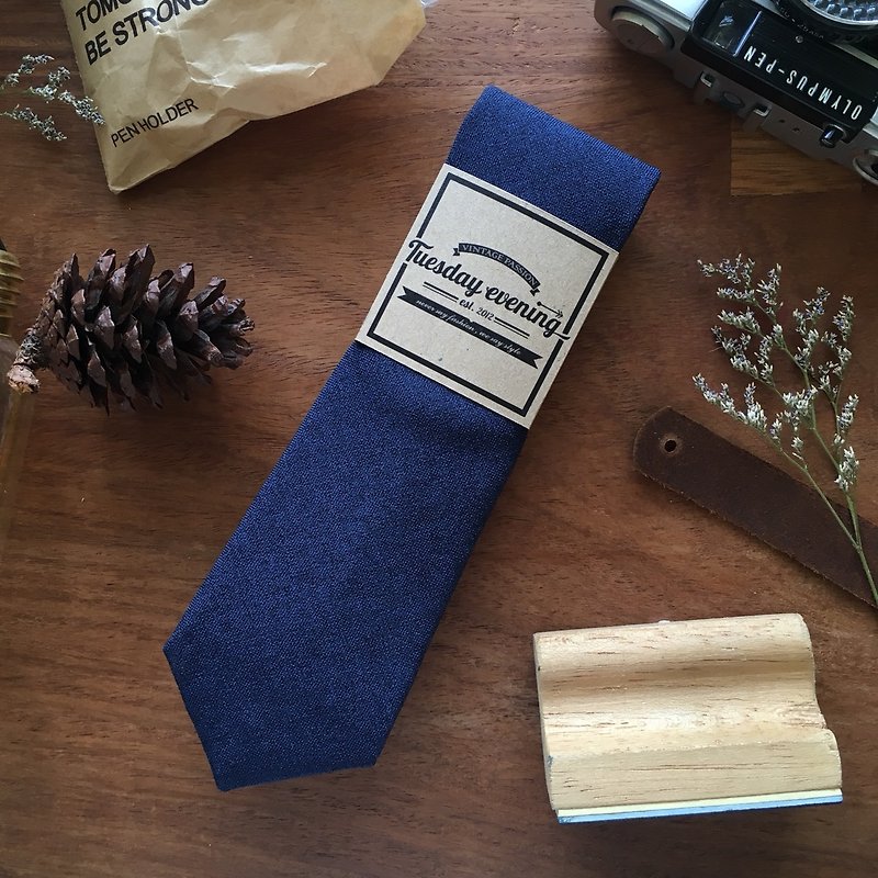 复古领带 - 海军蓝 - 领带/领带夹 - 其他材质 蓝色