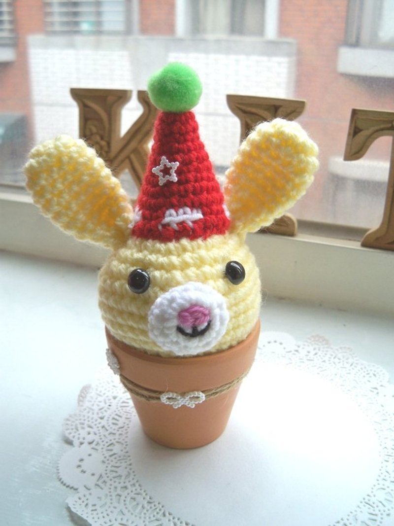 动物盆栽~兔子 - 花瓶/陶器 - 其他材质 黄色