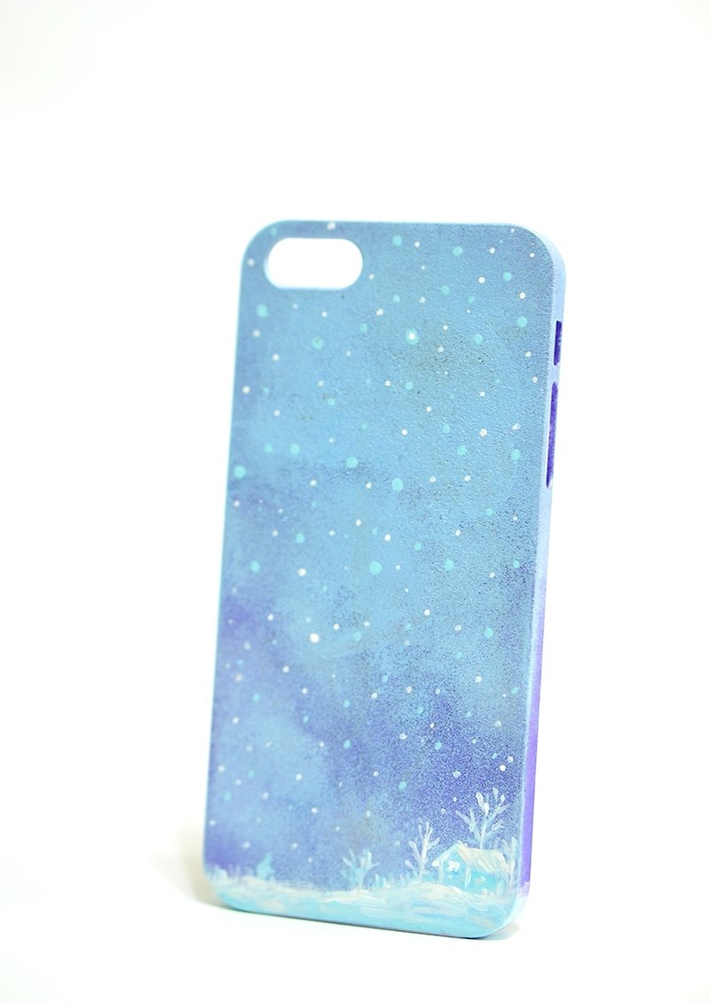 【Snow Night】Apple iPhone 5 &5s 纯手绘保护壳（可定制iPhone 6 & 6S ） - 手机壳/手机套 - 塑料 蓝色