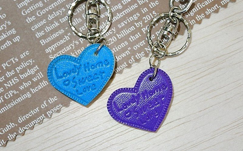 钥匙圈//挂饰<浪漫的心> (1对X2个) 限量X1 -情人节礼物- - 钥匙链/钥匙包 - 其他金属 蓝色