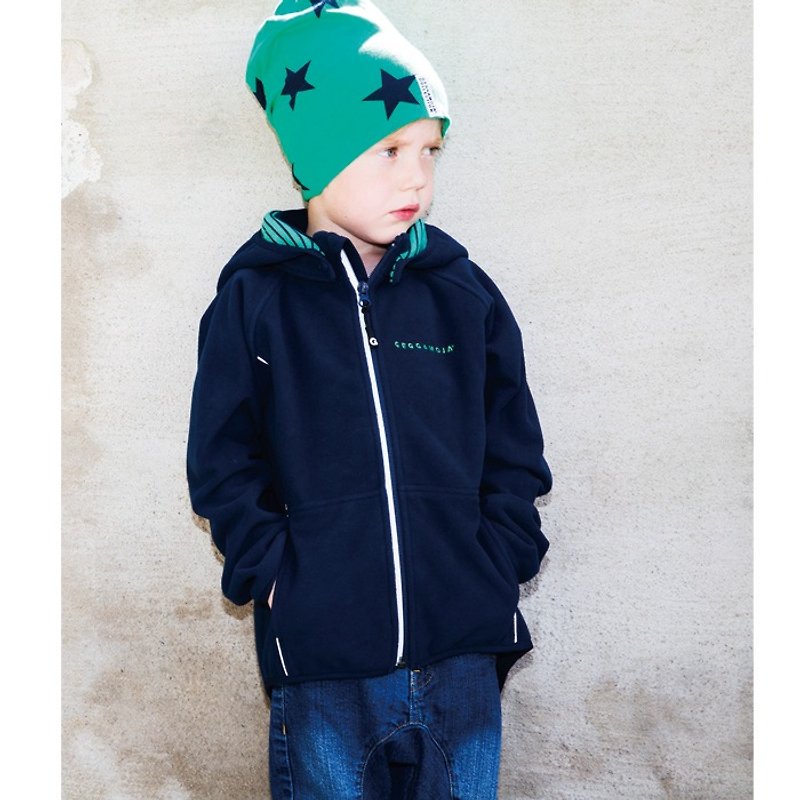 【瑞典童装】防水防风连帽外套2岁至3岁蓝色绿色条纹 - 童装外套 - 棉．麻 蓝色