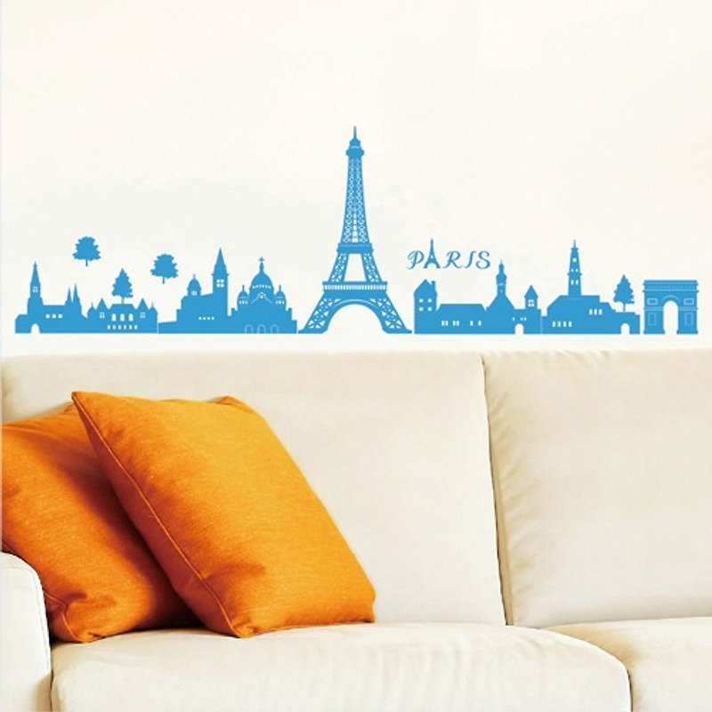 Smart Design创意无痕壁贴◆巴黎城市(长约130厘米) 8色可选 - 墙贴/壁贴 - 纸 蓝色