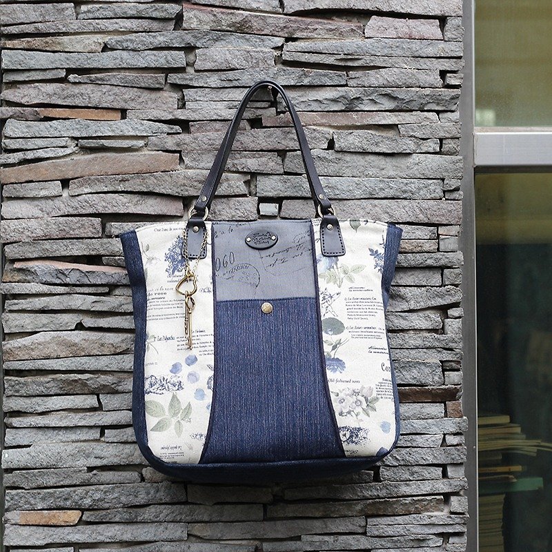 典雅棉麻风 蓝花布包 手作材料包 - 其他 - 其他材质 蓝色