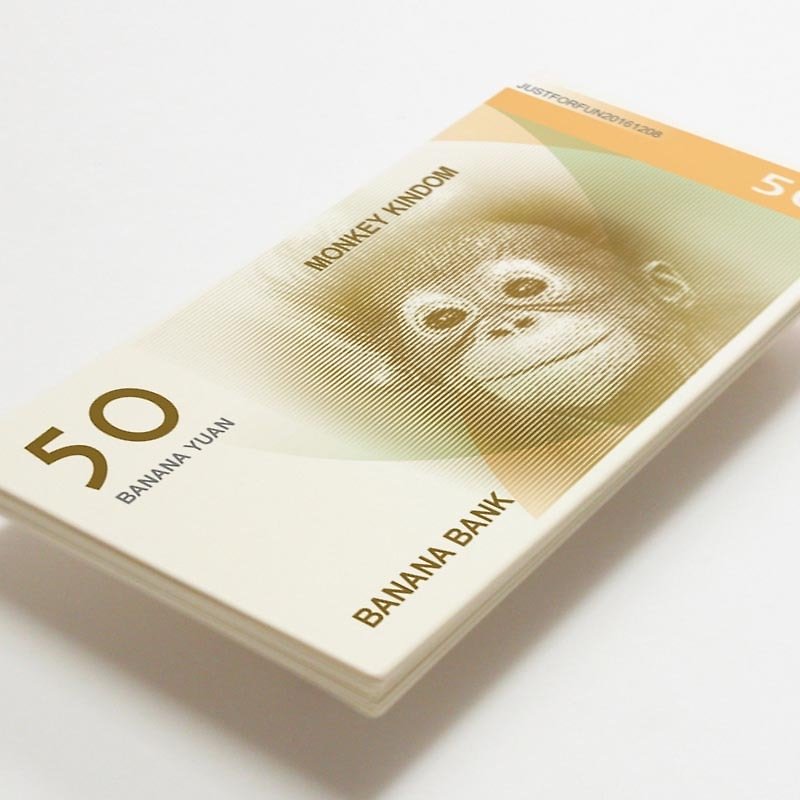 猴年祝福卡片-创意猴年纸币50蕉圆6张-搞怪红包-猴年纸币书签- - 红包/春联 - 纸 金色