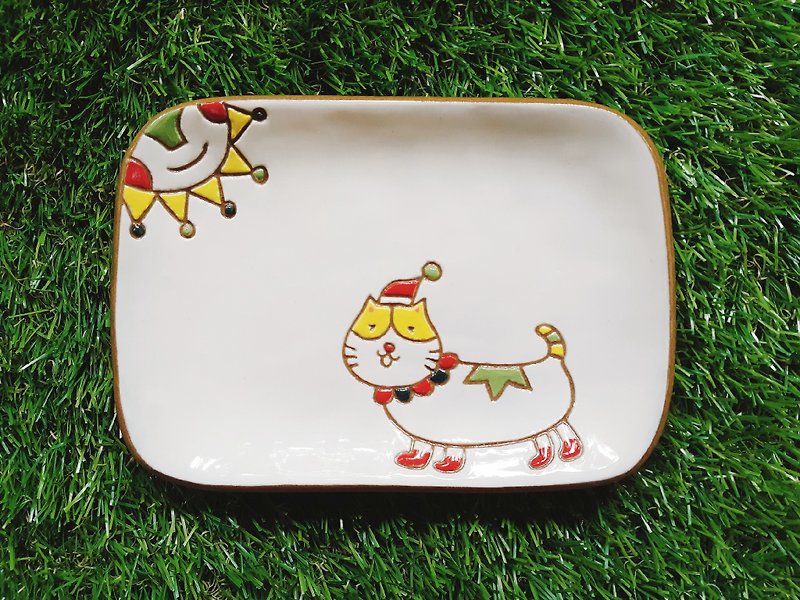 【红帽子限定】猫咪小王子－好天气好心情 - 盘子/餐盘/盘架 - 陶 