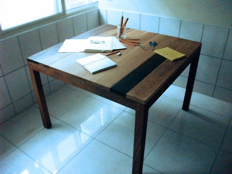 工作桌或餐桌 - 餐桌/书桌 - 木头 咖啡色
