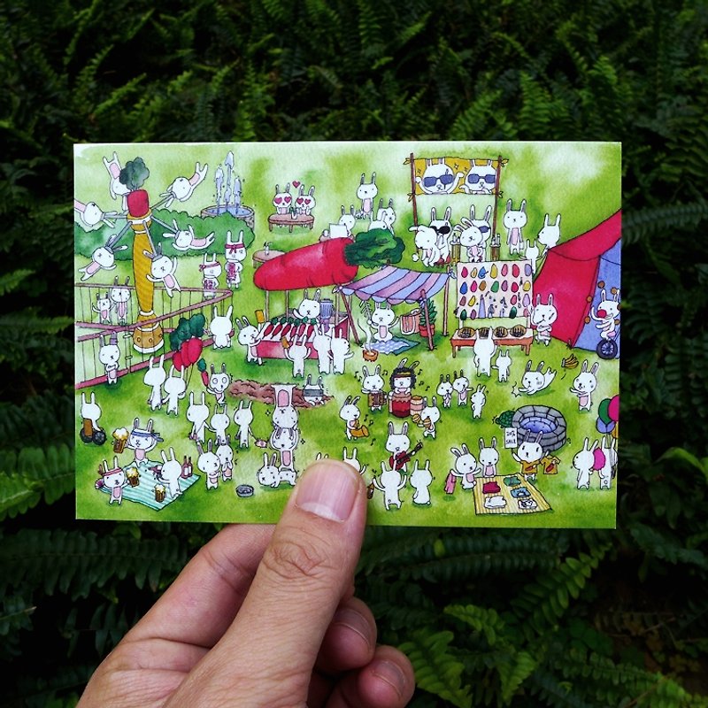 设计明信片｜兔子新乐园 - 卡片/明信片 - 纸 绿色