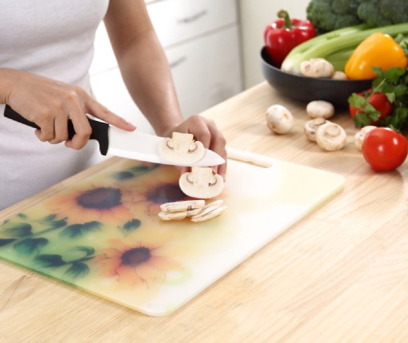 创意砧板塑胶切菜板向日葵设计餐厨厨房用品露营餐具文创礼物(中) - 厨房用具 - 塑料 橘色