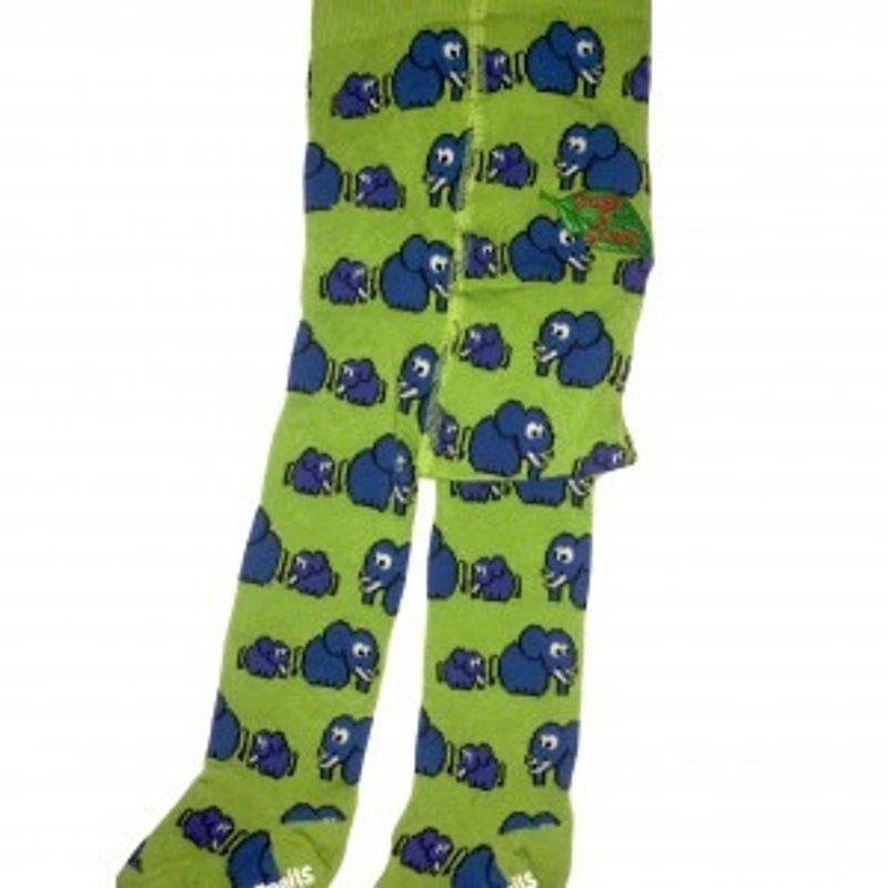 2014  秋冬Slugs & Snail 满版大象有机棉裤袜 - 其他 - 棉．麻 绿色