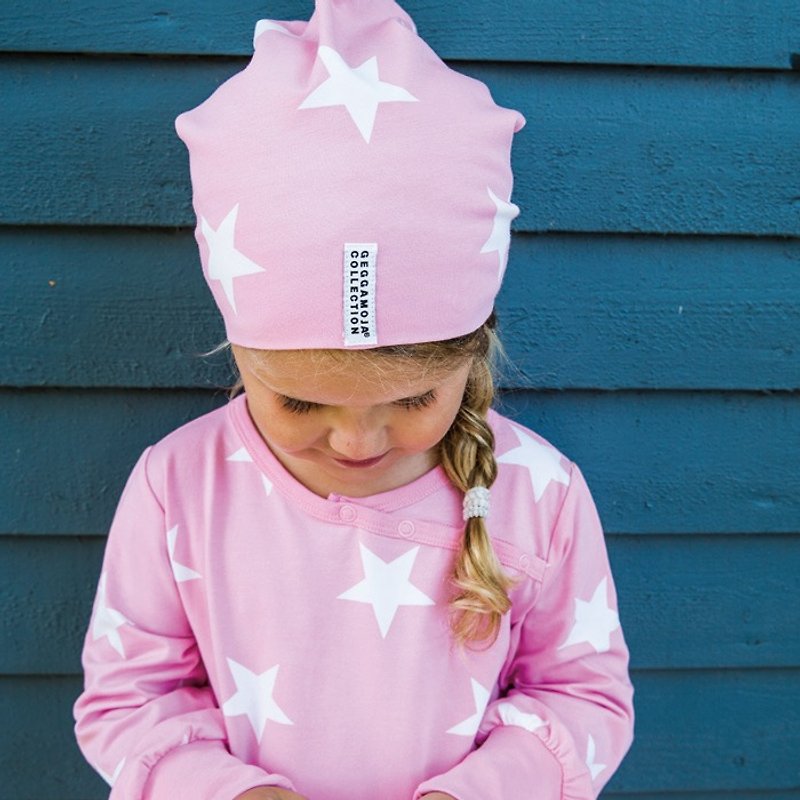 【北欧童装】瑞典有机棉星星儿童帽子5岁至6岁 粉红 - 婴儿帽/发带 - 棉．麻 粉红色