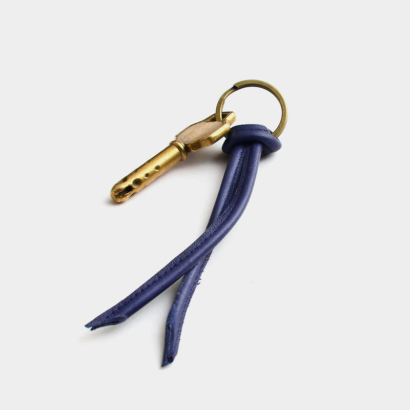 【海神回家】牛皮钥匙圈 皮革钥匙吊饰 礼物 礼品 - 钥匙链/钥匙包 - 真皮 蓝色