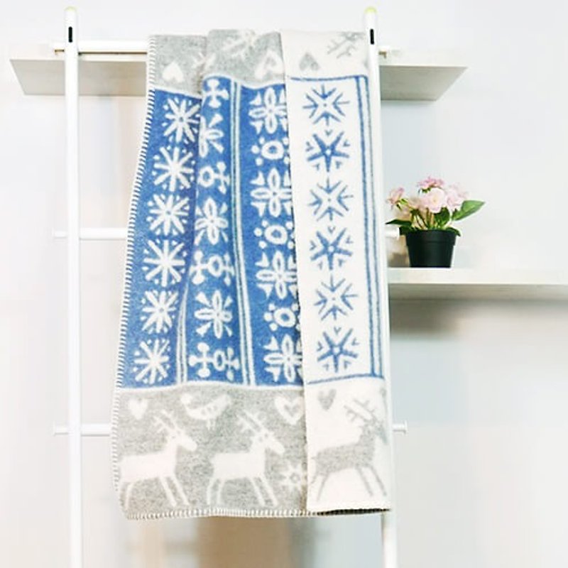 【保暖小被】瑞典Klippan有机羊毛毯-北欧极光小精灵 (蓝色) - 被子/毛毯 - 羊毛 蓝色