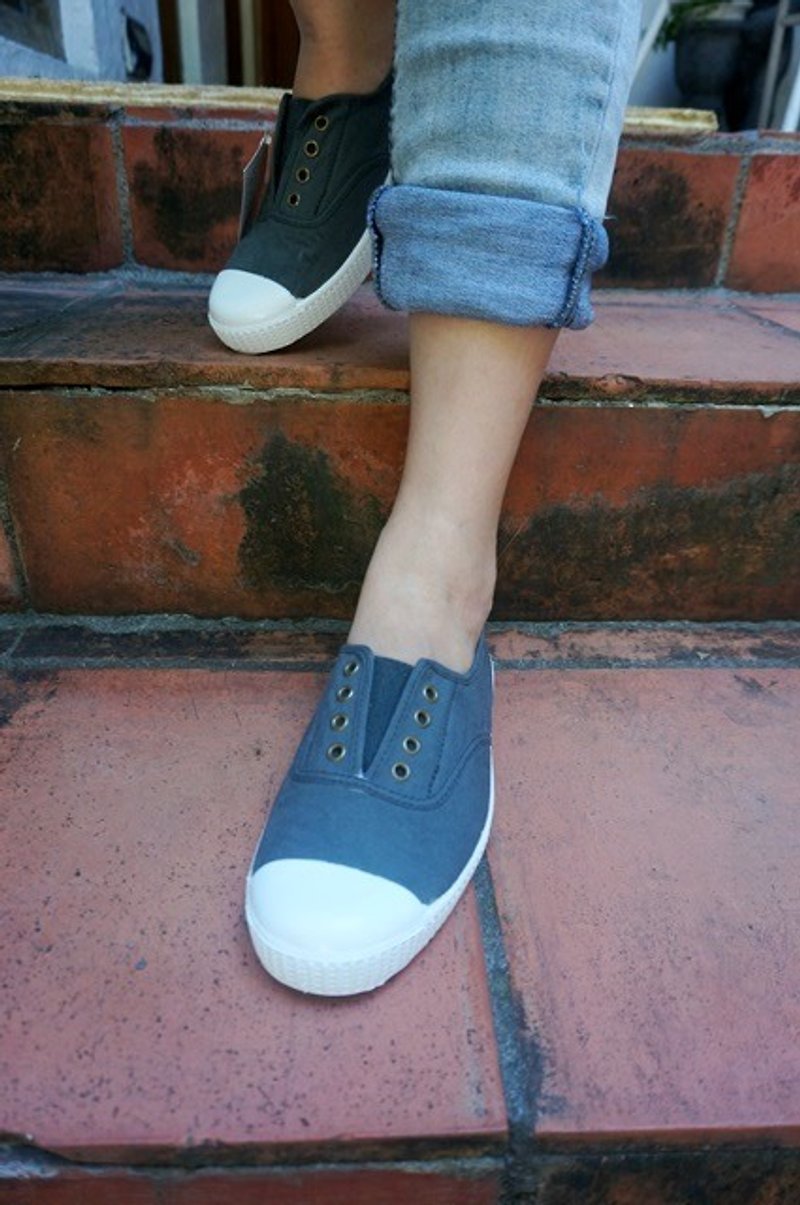 victoria西班牙国民手工鞋-深灰色POLOMO (36号) - 女款休闲鞋 - 棉．麻 灰色