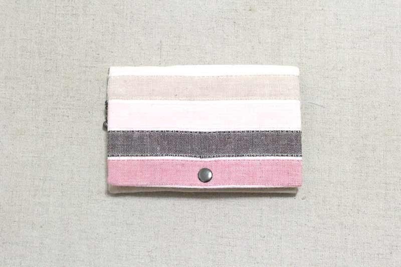 多层次零钱包-粉嫩系条纹小包 - 零钱包 - 其他材质 粉红色