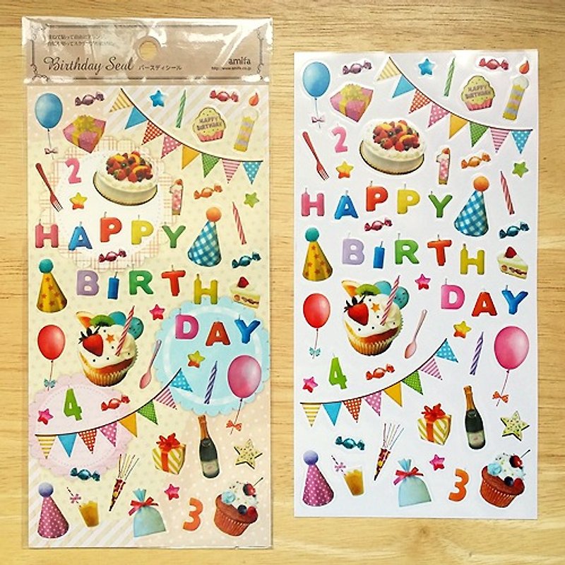 amifa透明装饰贴纸【Birthday(23527)】 - 贴纸 - 纸 多色