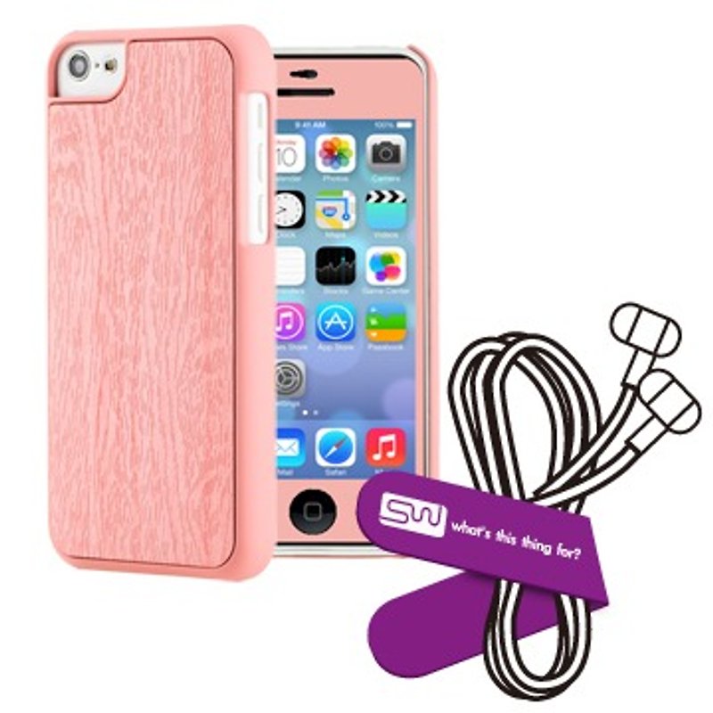 SIMPLE WEAR iPhone 5C 森林系木纹保护壳组合 - 粉 (4716779653465) - 手机壳/手机套 - 木头 粉红色