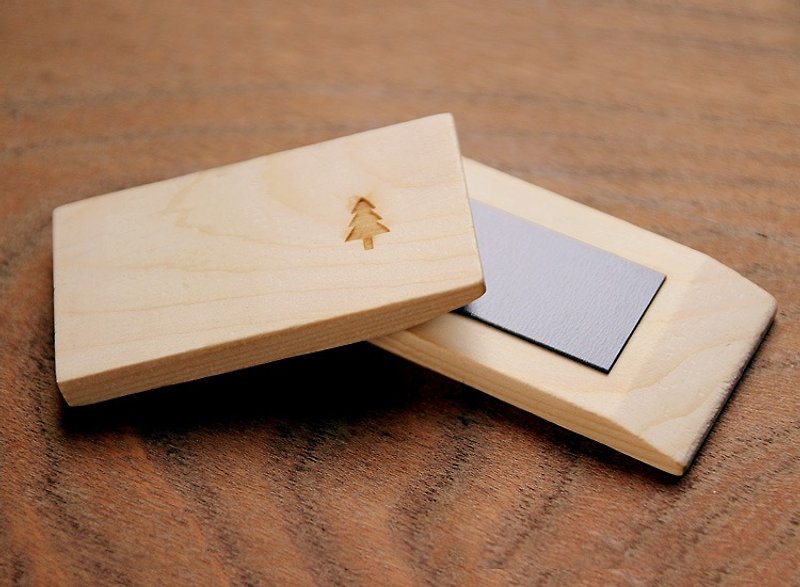【阿拉斯加扁柏】原木小树平板磁铁 - 冰箱贴/磁贴 - 木头 