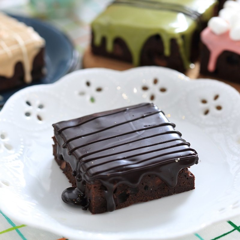 【黑熊先生巧克力布朗尼】85%极黑布朗尼 6块 - 蛋糕/甜点 - 新鲜食材 黑色