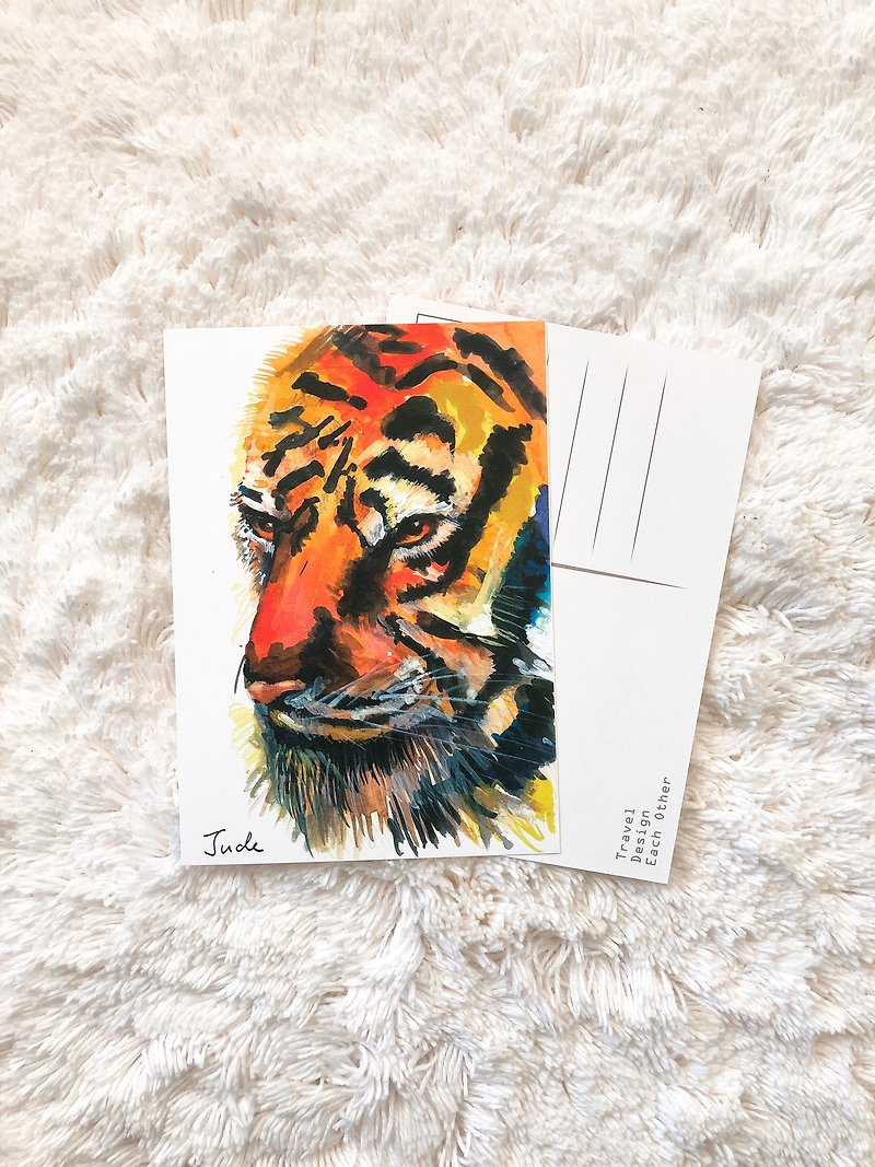 动物 明信片 缤纷　老虎 - 卡片/明信片 - 其他材质 多色