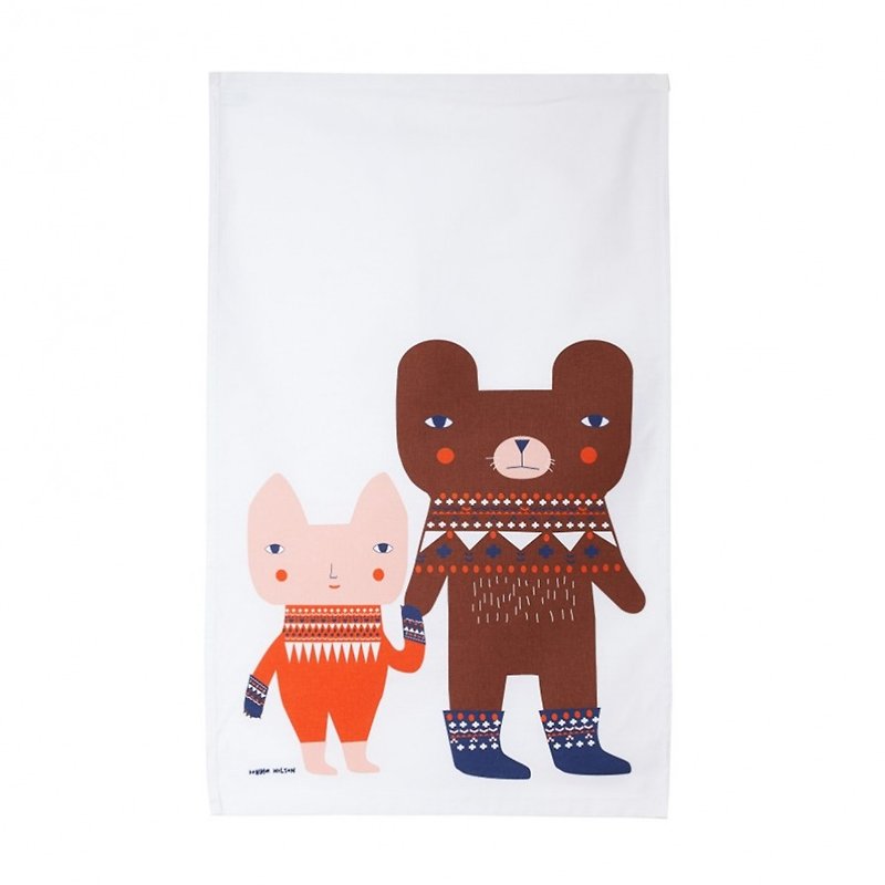 Bear Friends 彩绘餐巾布 | Donna Wilson - 餐垫/桌巾 - 棉．麻 白色