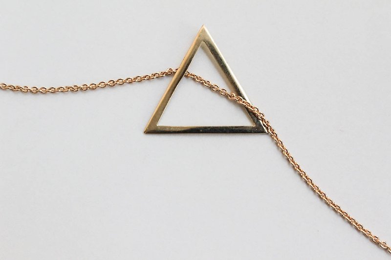 中空三角形黄铜项链 - 项链 - 其他材质 金色
