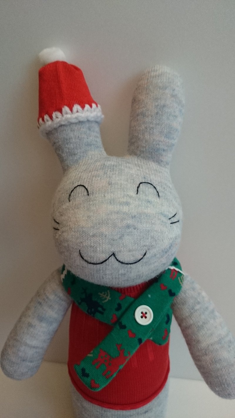 圣诞兔(大) / 玩偶 / 袜子娃娃 / 兔子 / 圣诞礼物 - 玩偶/公仔 - 棉．麻 