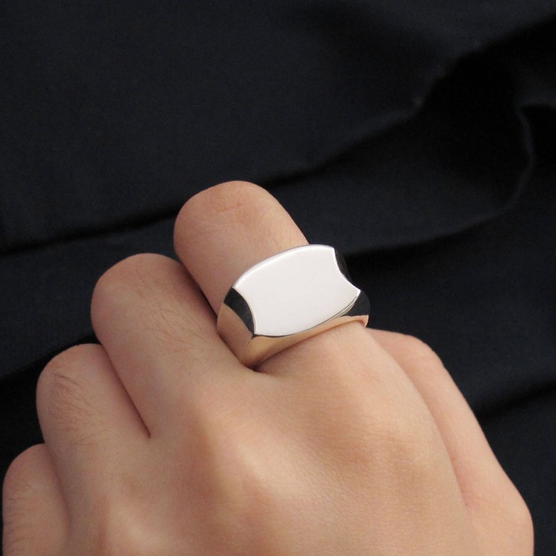 订制戒指-造型戒 H-Ring 925 纯银戒指-64DESIGN - 戒指 - 纯银 银色